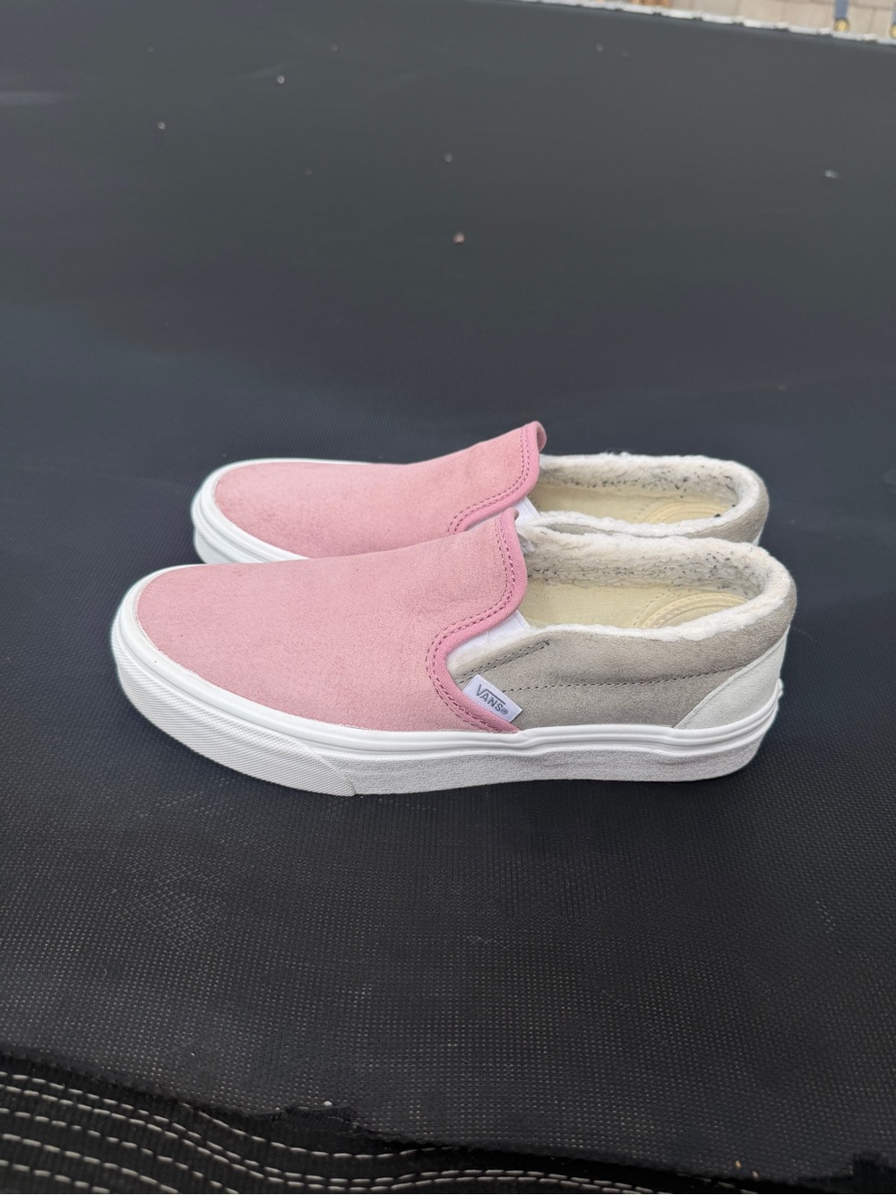 Women’s Vans Slip-On Suede Sneakers - Pink and Gray